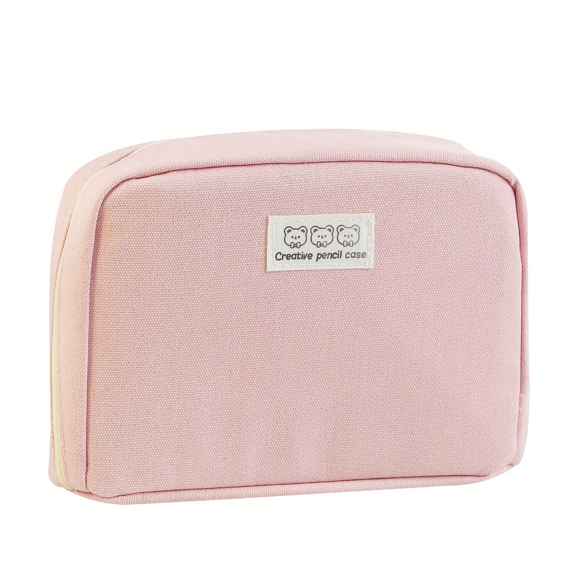 1pc Multi-layer Makeup Bag, Pink Large Handheld Storage Box For Household