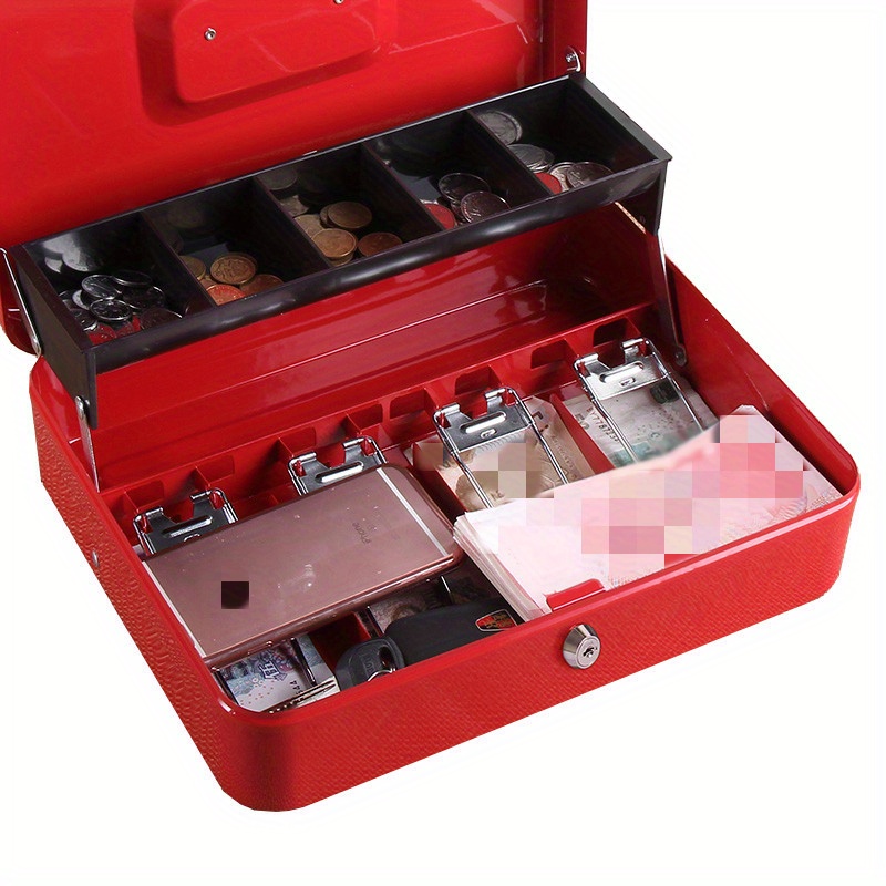 Key Payment Metal Cash Receipt Holder Cash Box Portable Cash Mall