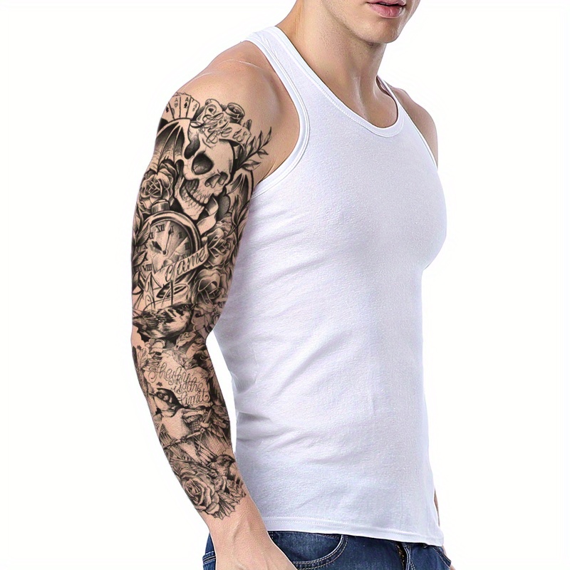 evil tattoo half sleeve