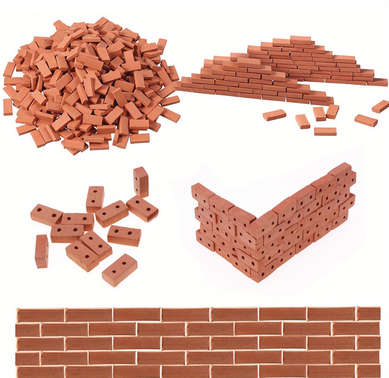 40 piezas de ladrillos rojos en miniatura Mini ladrillos de pared para la  construcción de modelos de CUTICAT Ladrillos en miniatura