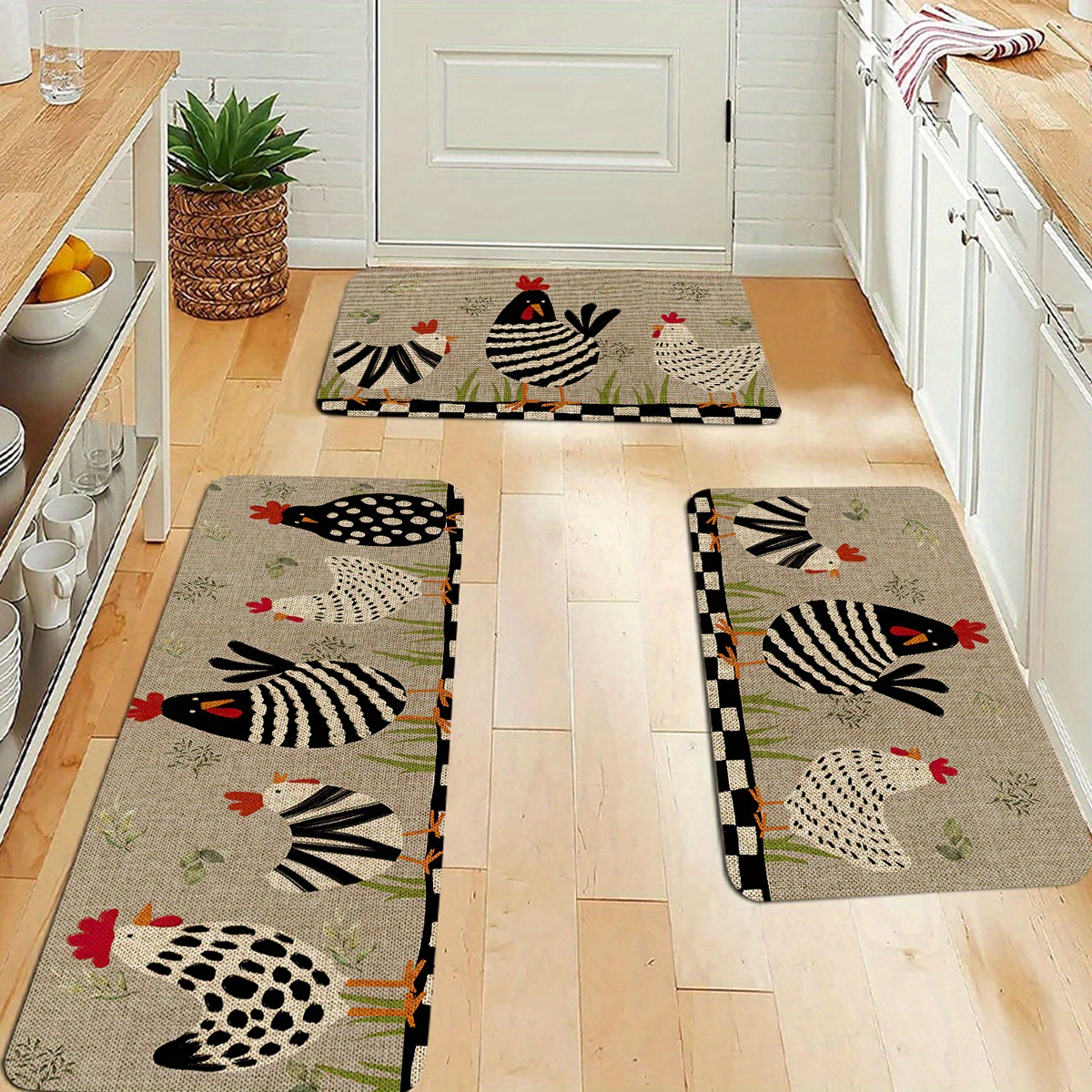  OPLJ Alfombra de cocina con estampado de frutas en 3D, alfombra  antideslizante para dormitorio, sala de estar y baño, tamaño A11, 19.7 x  63.0 in : Hogar y Cocina