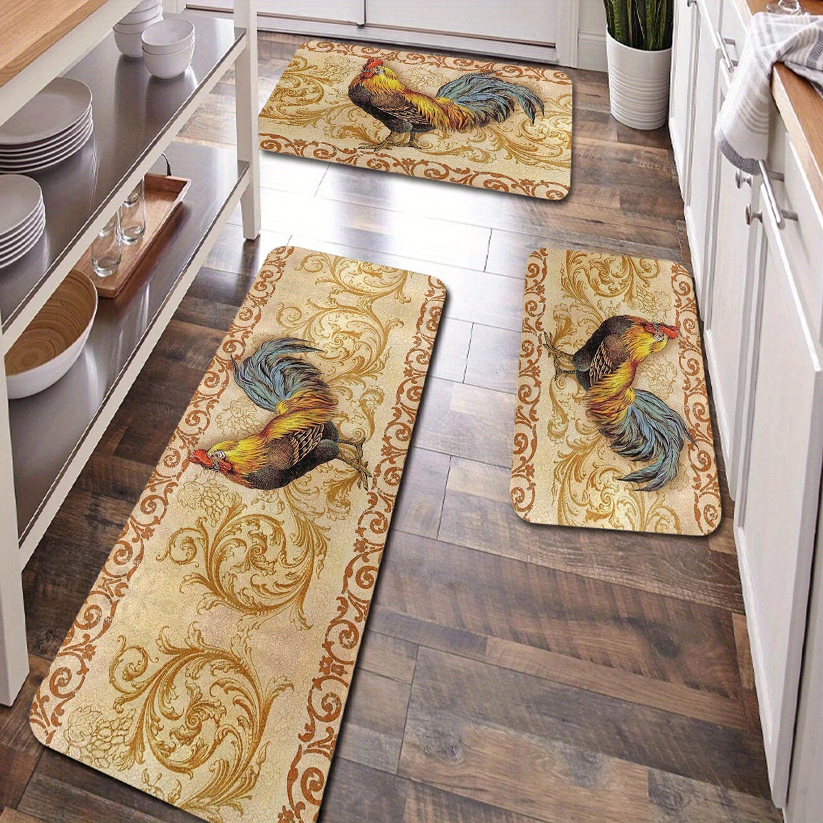 Farm Chicken Floor Mat Absorbent Kitchen Rug Patterned Room - Temu ...