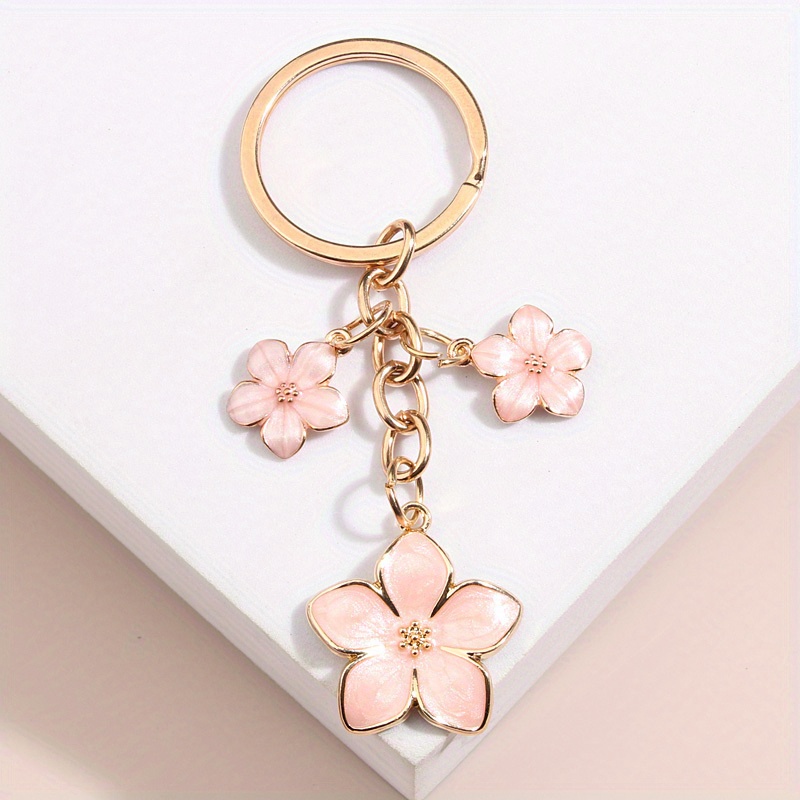 

Cherry Blossom Keychain Simple Sakura Floral Mobile Phone Pendant Decoration Accessories For Women