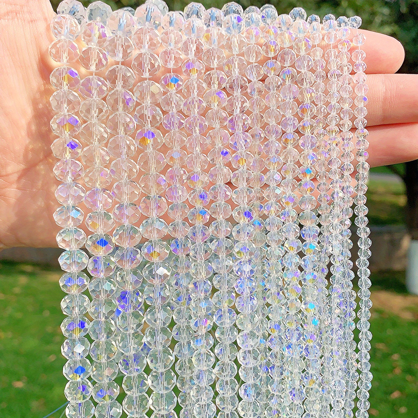 1000Pcs 3x4mm Clear Crystal Gemstone Loose Beads AB – Rondelle Shape, White Crystal