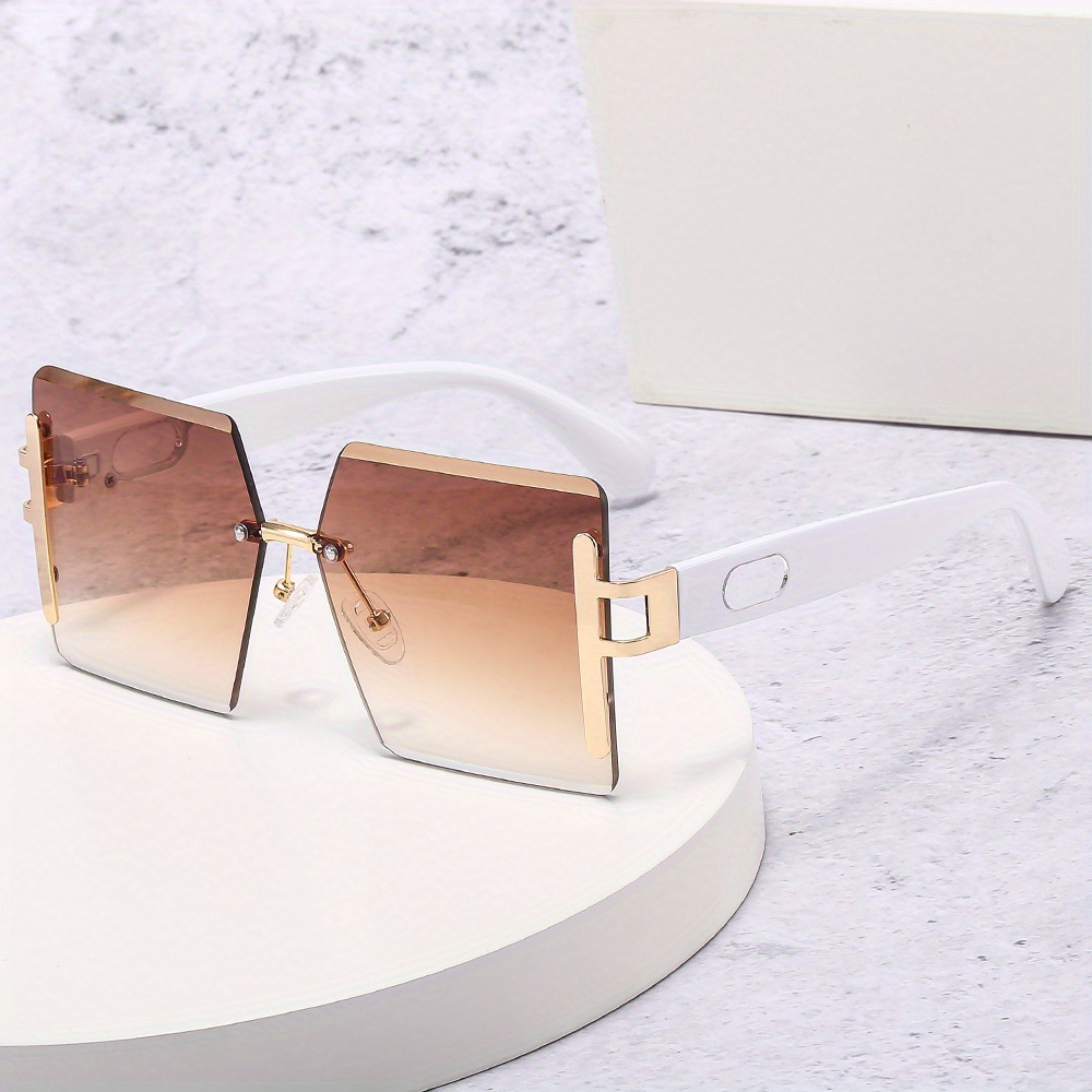 Oversized Square Frame Sunglasses Gradient Lens Glasses