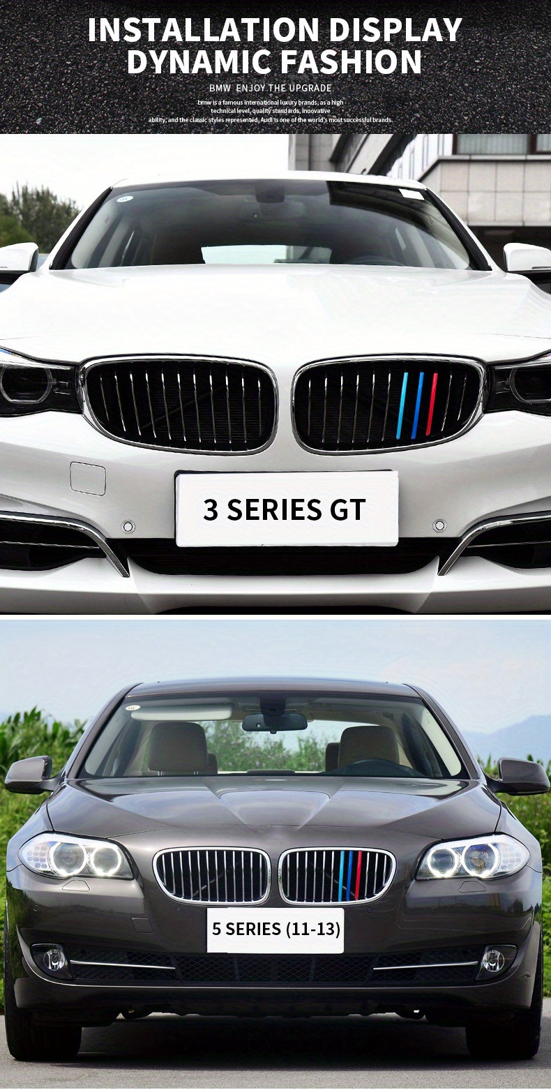 3d Car Front Grille Trim Sport Strips Cover Stickers Styling - Temu
