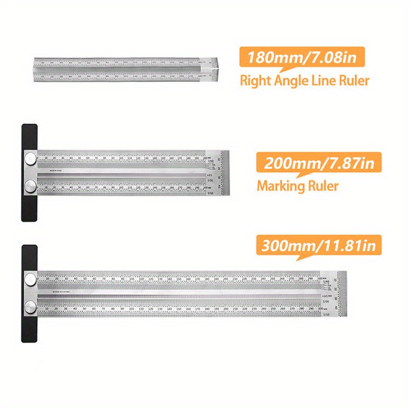 Woodworking T Ruler: High Precision Gauge Marking Scale - Temu