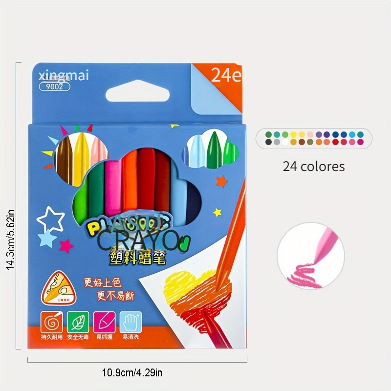 Lápices de colores de plástico para niños, pinceles de colores con forma  triangular, lavables, no sucios, borrables, 36 unidades - AliExpress