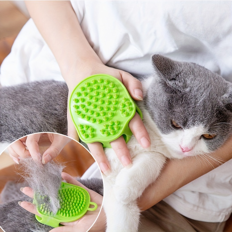 Silicone Pet Bath Brush For Dog & Cat, Dog Bath Massage Comb With Shampoo Dispenser, Cat Bath
