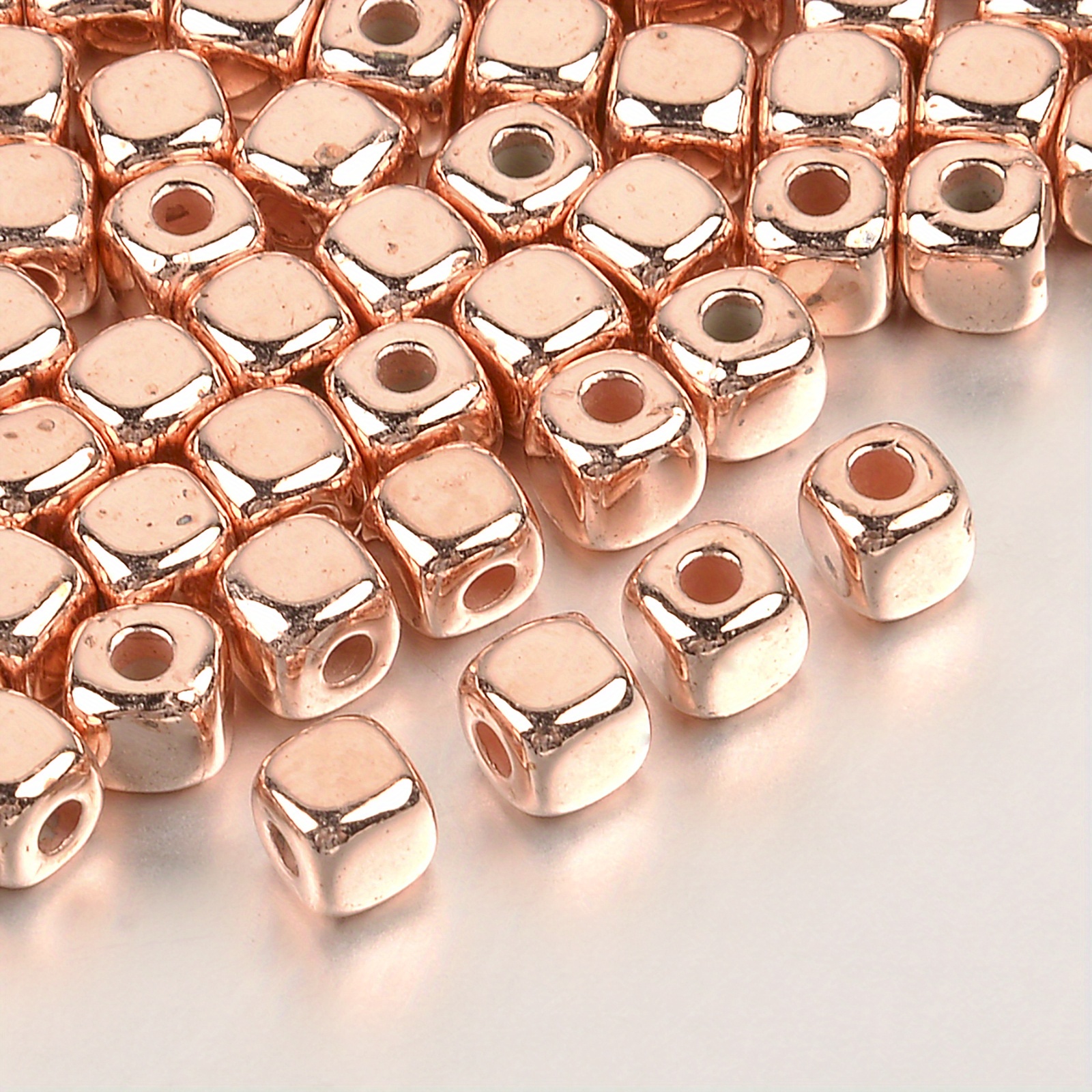 Small Beads Square Shape Tiny Beads 3mm Gold Beads for Necklace,bracelet  300pcs 