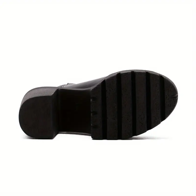 womens platform block high heels black peep toe ankle buckle strap slingback sandals fashion party pumps details 6