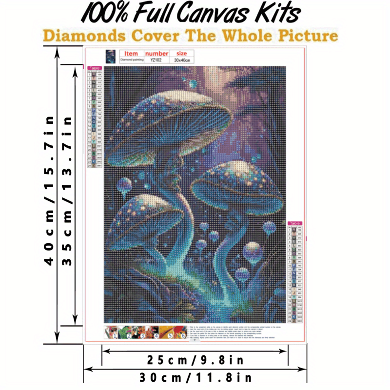 5D DIY Artificial Diamond Painting Art Kit, Small Mushroom Scenery Full  Rhinestone Digital Painting Kit Adult Kids Beginners, Keepsake Gift Kit  Pictur