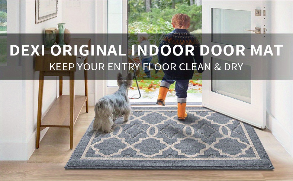 iOhouze Indoor Outdoor Doormat, 32 x 20 Non-Slip Grey Outdoor