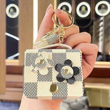 1pc Creative Leather Flower Purse Keychain Exquisite Bag Key Chain