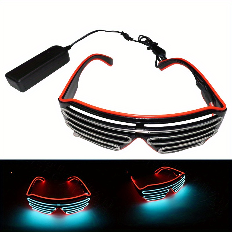 6/12pcs, LED Glasses Party Supplies, Light Up Glasses, Shutter Shades Glow  Sticks Glasses, Led Party Sunglasses, Kids Adult Glow In Dark Party Favors