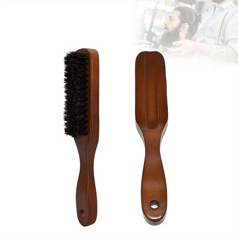 E-shop Holzgriff Reinigungsbürste Friseur Bartbürste Barber Haarstyling Kamm Rasierwerkzeug für Männer