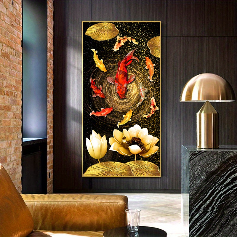 Impresiones en lienzo 50x100 cm sin marco chino rojo pez dorado de la  suerte pintura de arte de pared C póster impresiones imagen Cuadros  decoración del hogar : : Hogar y cocina