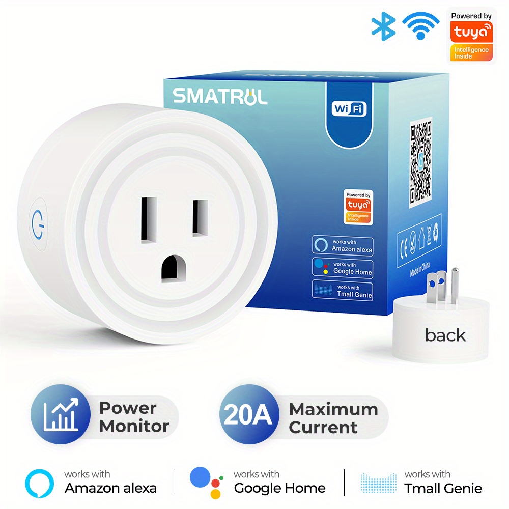 Smart Plug Wifi Socket Us 20a/16a10a Power Monitor Timing - Temu