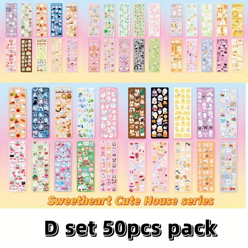 Goo Card Set Cute Cartoon Diy Journal Stickers Laser Goo - Temu