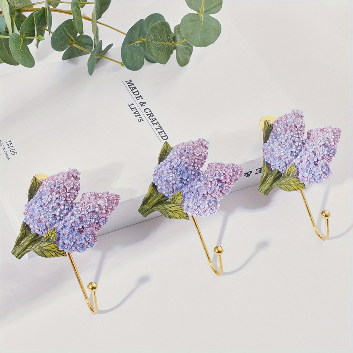 Colorful Three Dimensional Flower Resin Hook Stylish Wall - Temu