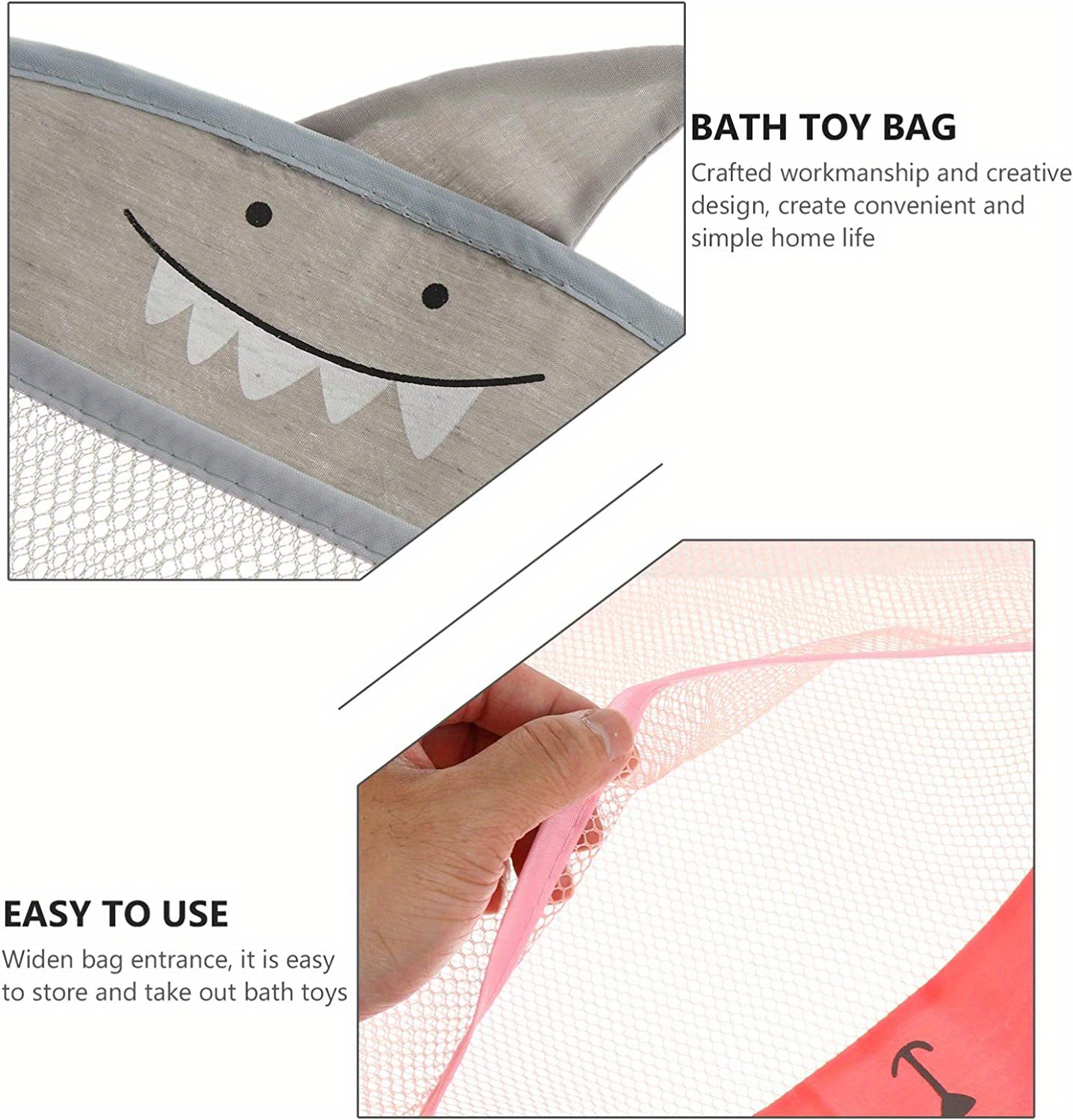 bathroom mesh bag sucker design for bath basket cartoon animal shapes cloth sand storage net bag details 0