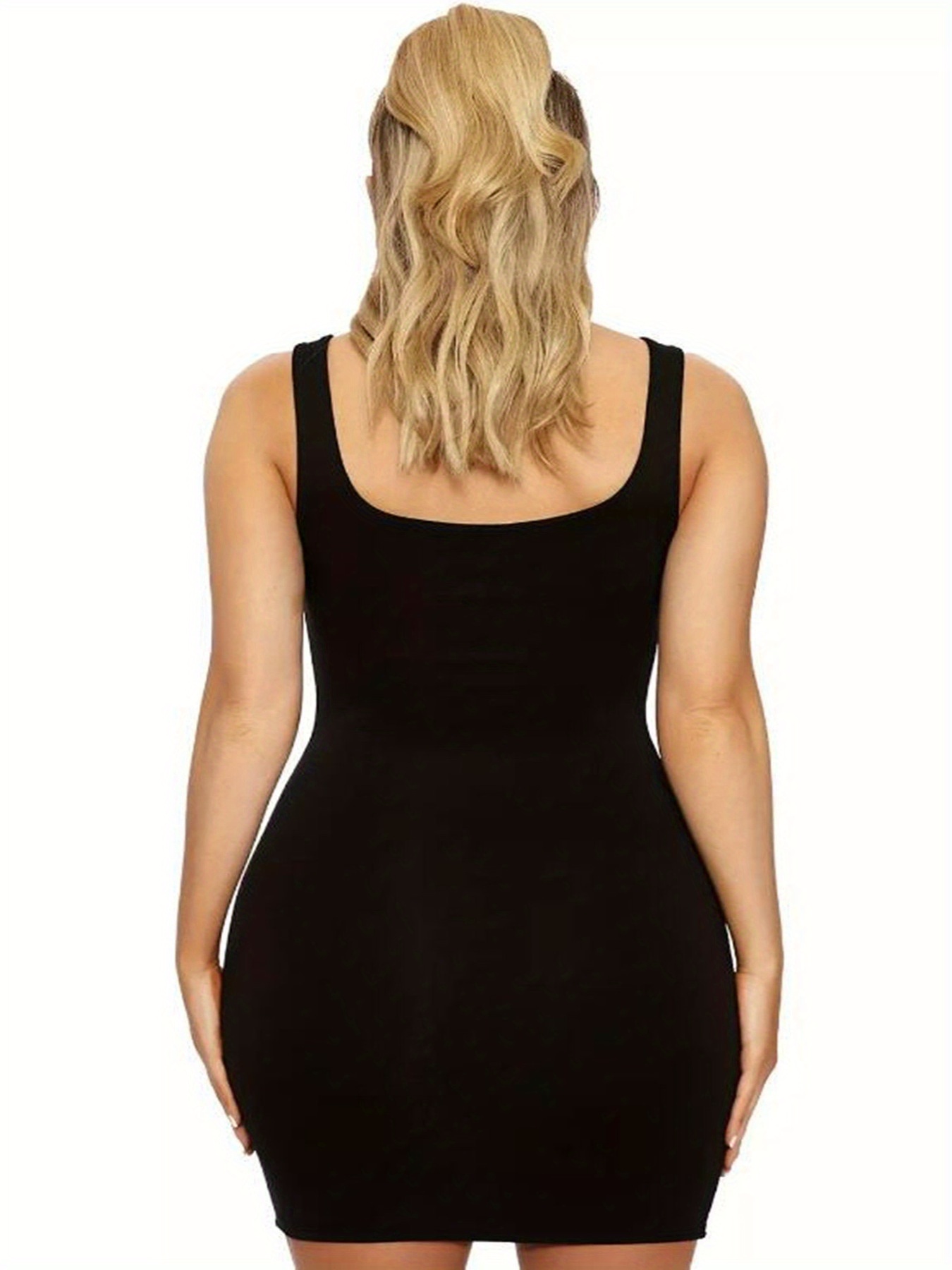  HDE Plus Size Bodycon Midi Dress Casual Fitted Jersey Tank  Everyday Sundress Black - 14-16 Plus : Clothing, Shoes & Jewelry