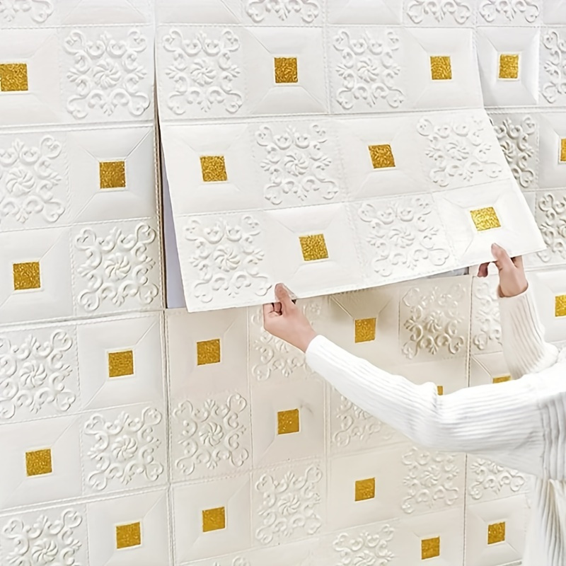 

8pcs 3d Wall Sticker Imitation Brick Bedroom Decoration Waterproof Self-adhesive Wallpaper For Living Room Kitchen Tv Backdrop