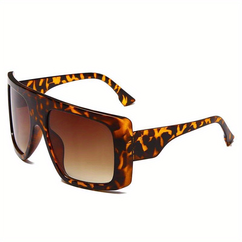 Oversized Shield Sunglasses Flat Top Gradient UV400