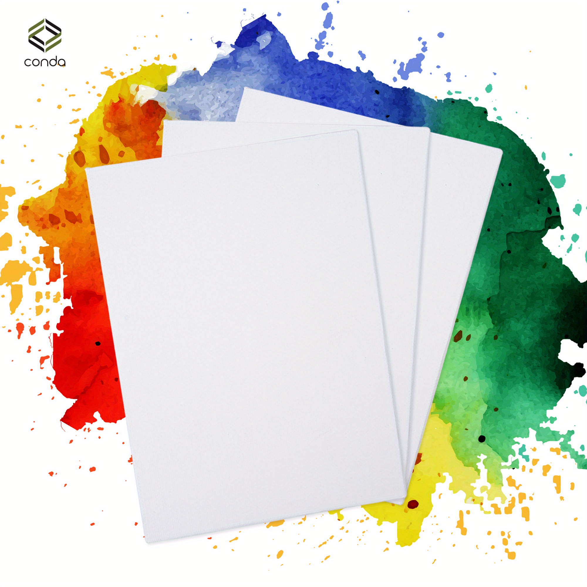  CONDA Artist Canvases for Painting 8 x 8 inch, 12 Pack