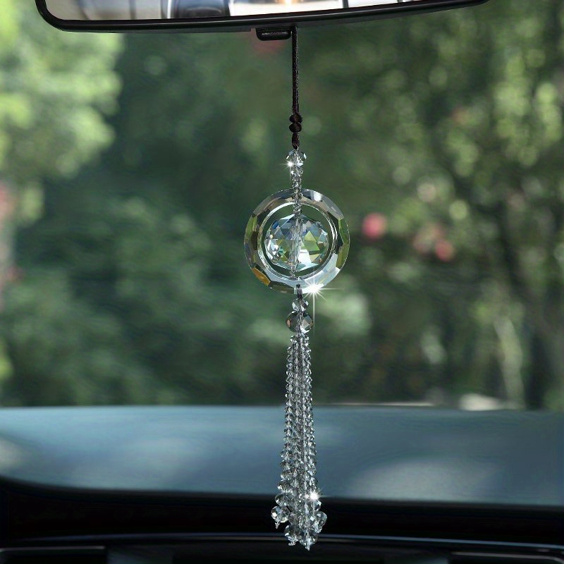 Beaded Car Pendant Crystal Ball Hanging Ornament Good Luck Tassel Pendant  Rearview Mirror Pendant Women - Automotive - Temu