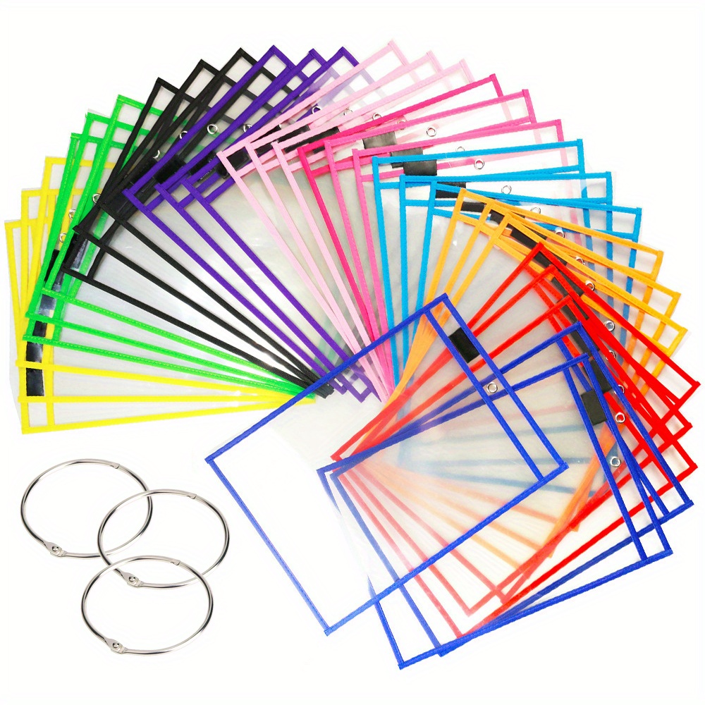 30 Pcs Dry Erase Sleeves Clear Sleeves Dry Erase Pockets Document Pouch  Write Wipe Pockets Rewritable - AliExpress