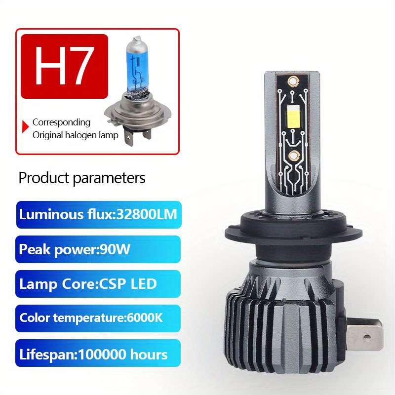 Roadsun Car Lights H4 Led H7 Headlight Bulb 3570 Csp Chip - Temu