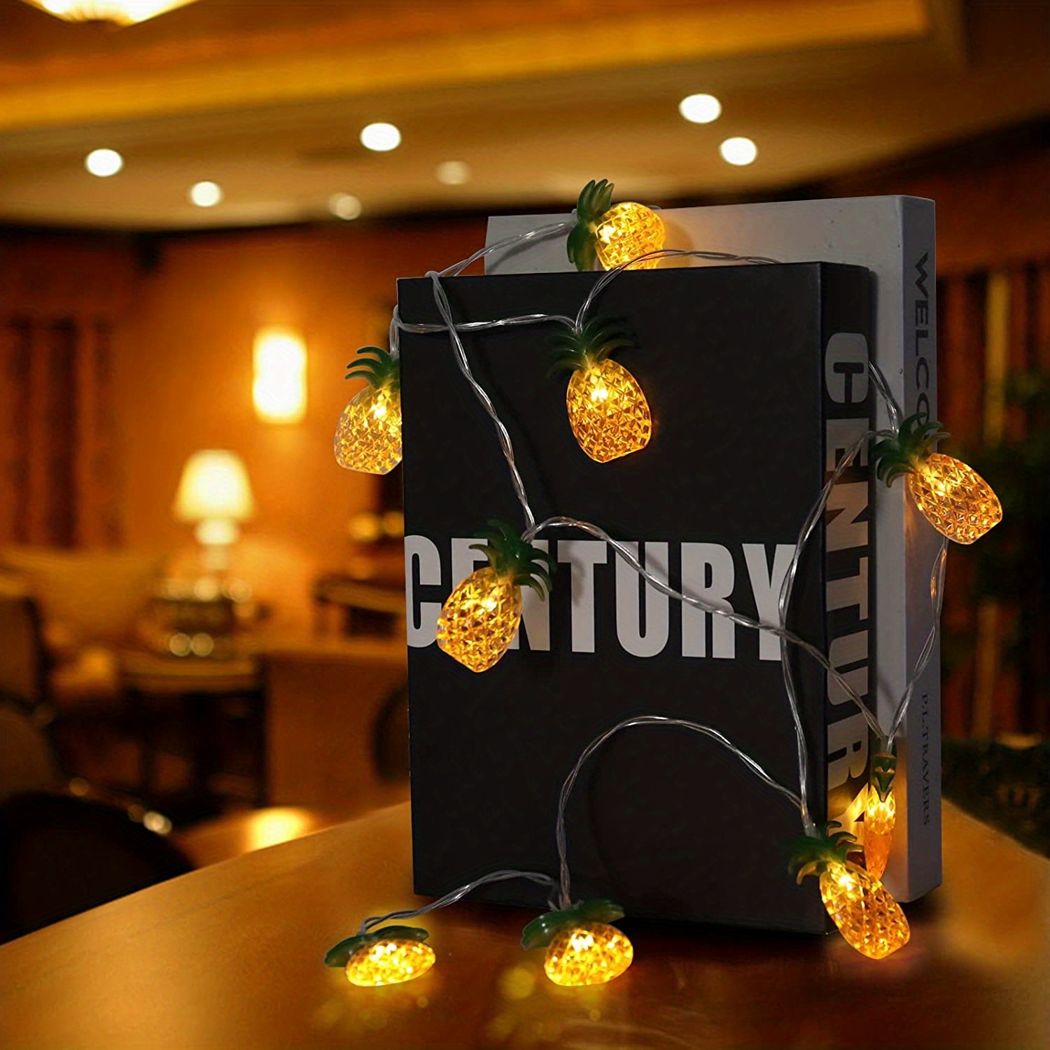 Pineapple String Lights Battery Operated 10 Fun Patio Lights Temu