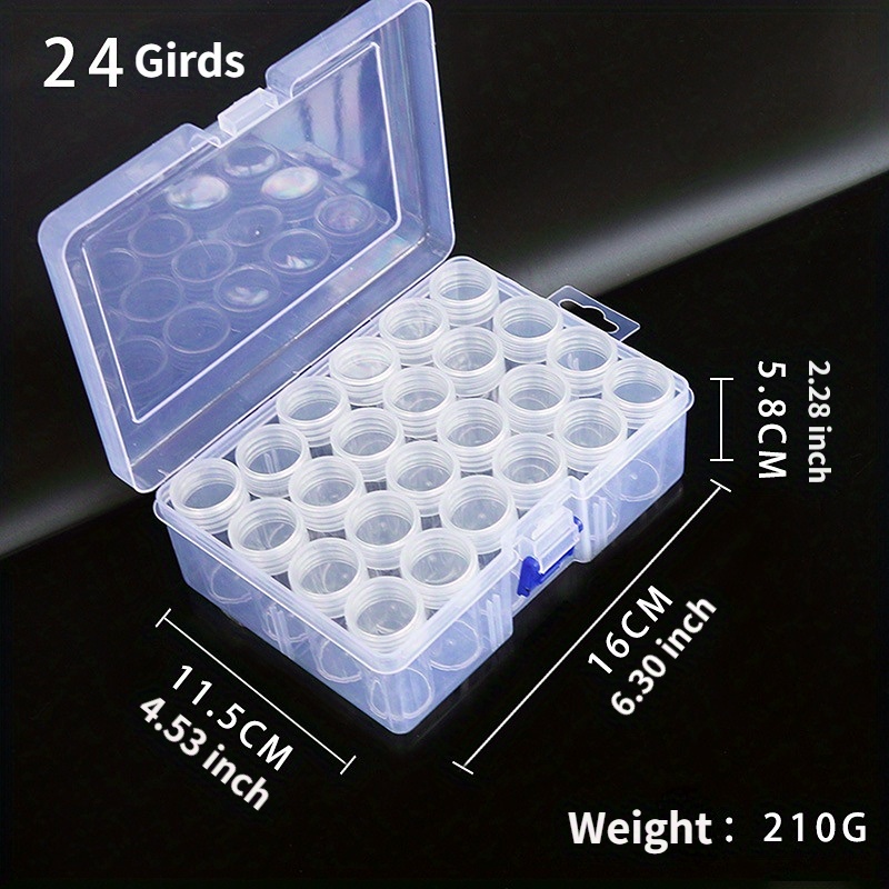 24 Grids Adjustable Plastic Jewelry Beads Accessories Storage Boxs Case  Jewelry Display Beads Earring Making Organizer Container