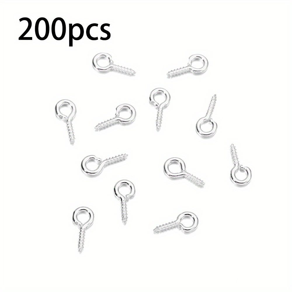 TEMU 200pcs / 4mm 7Colores Plateado Pequeños Ojos de Oveja Tornillo Pasador de Ojo para Accesorio de Joyería Uñas de Garra Colgante de Joyería DIY