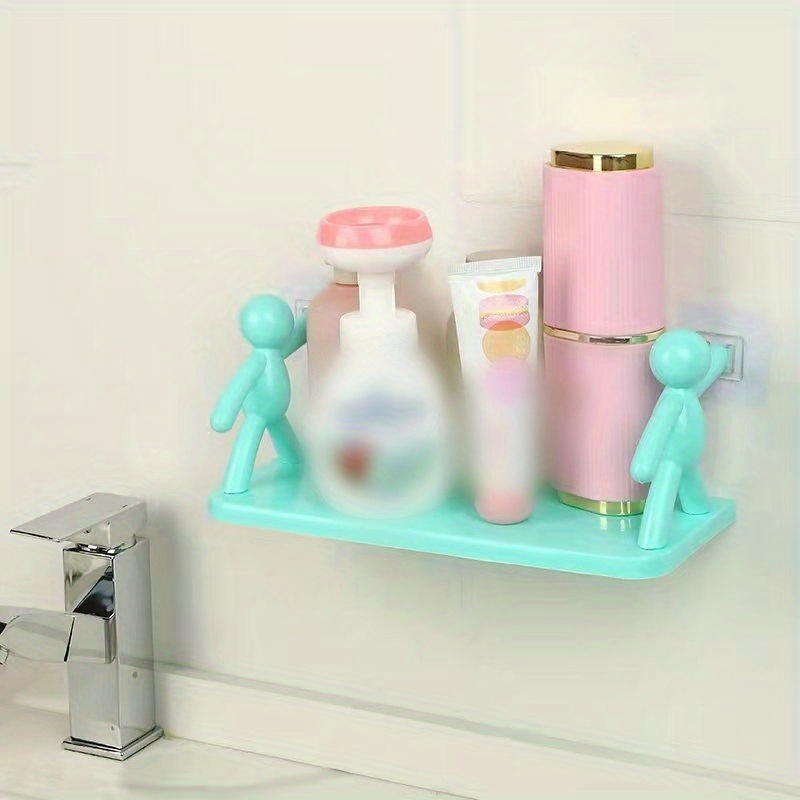 Plastic Punch-Free Wall Shelf Adhesive Floating Shelves Little Man