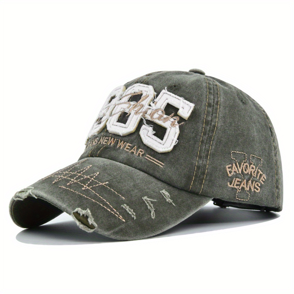 【TUEWID】TWD hand embroidery wrinkled ball cap P0XTWDEWBCSG TWD hand embroidery wrinkled ball cap in charcoal - tuewid
