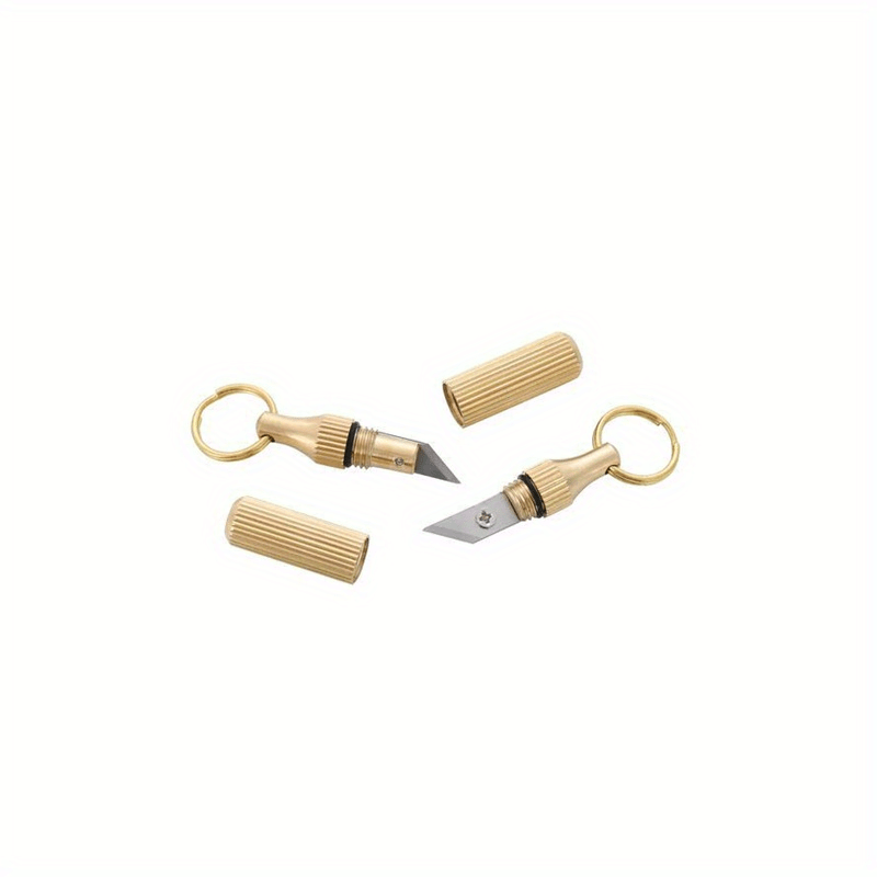 Mini Brass Capsule Pocket Knife Multifunctional Portable Keychain Knife