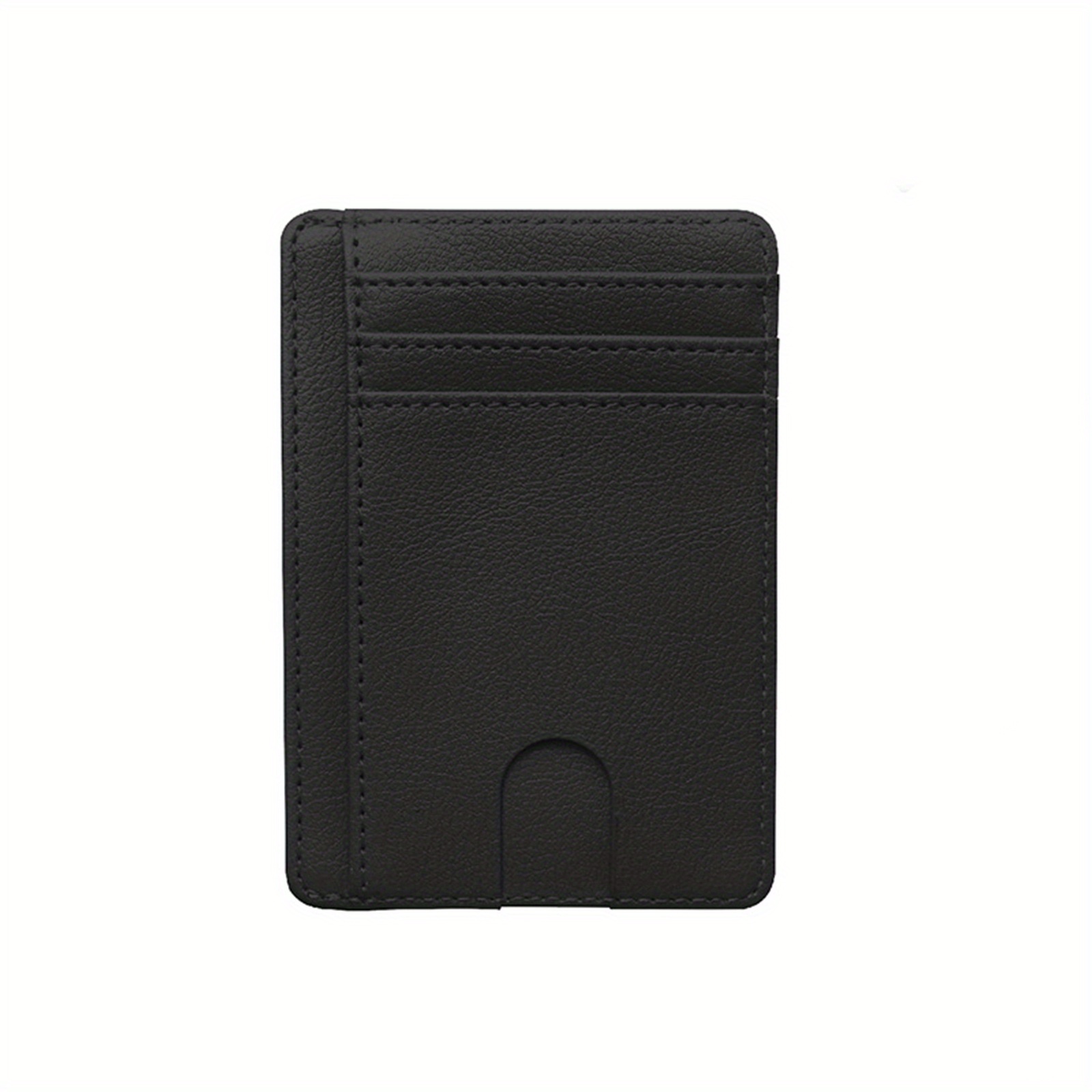 Leather Mens Slim Front Pocket Wallet Card Wallet Black Card