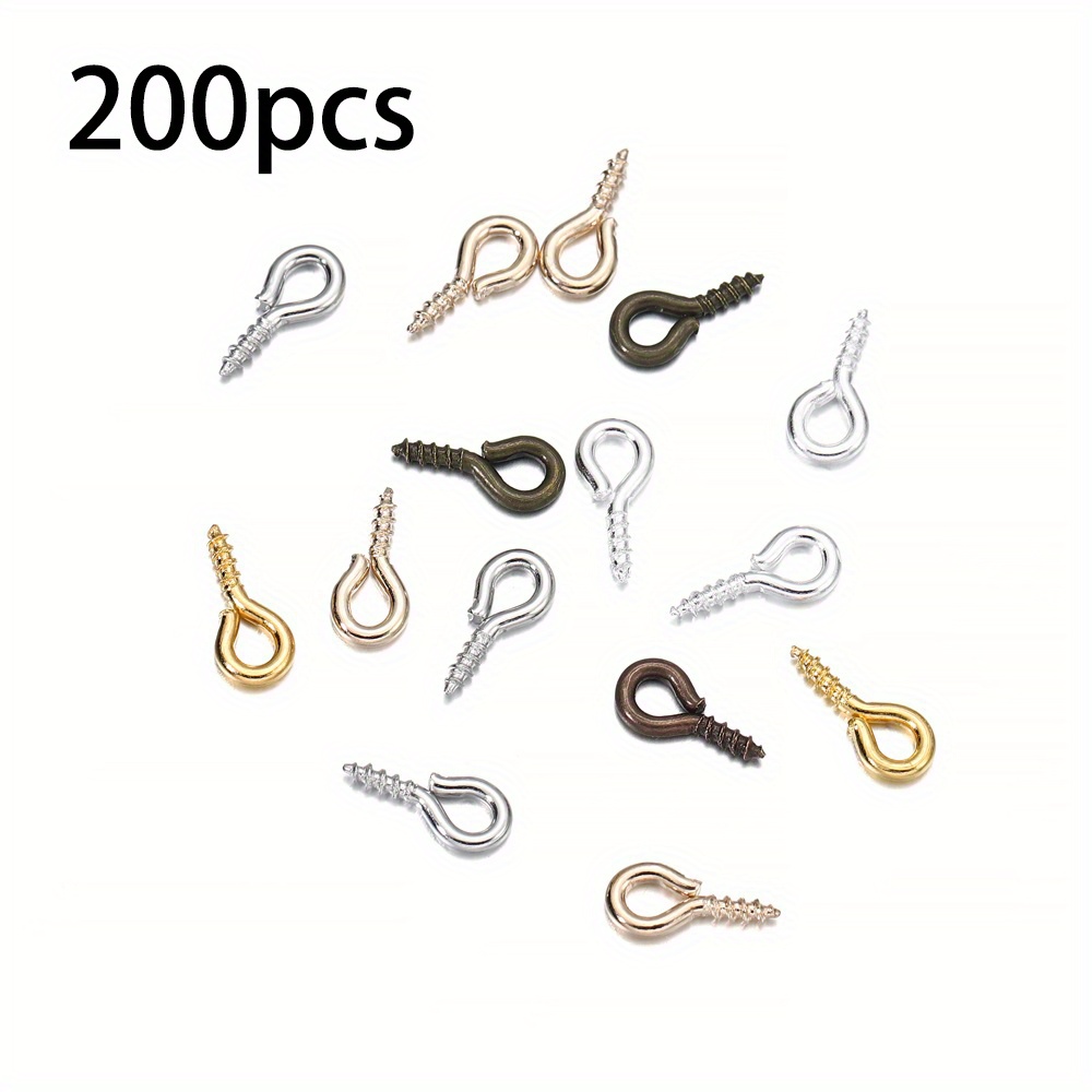 200pcs/lot 4mm 7colors Plated Small Sheep Eyes Nail Screw Jewelry Accessory Claw Nails Beaded Pendant Accessories