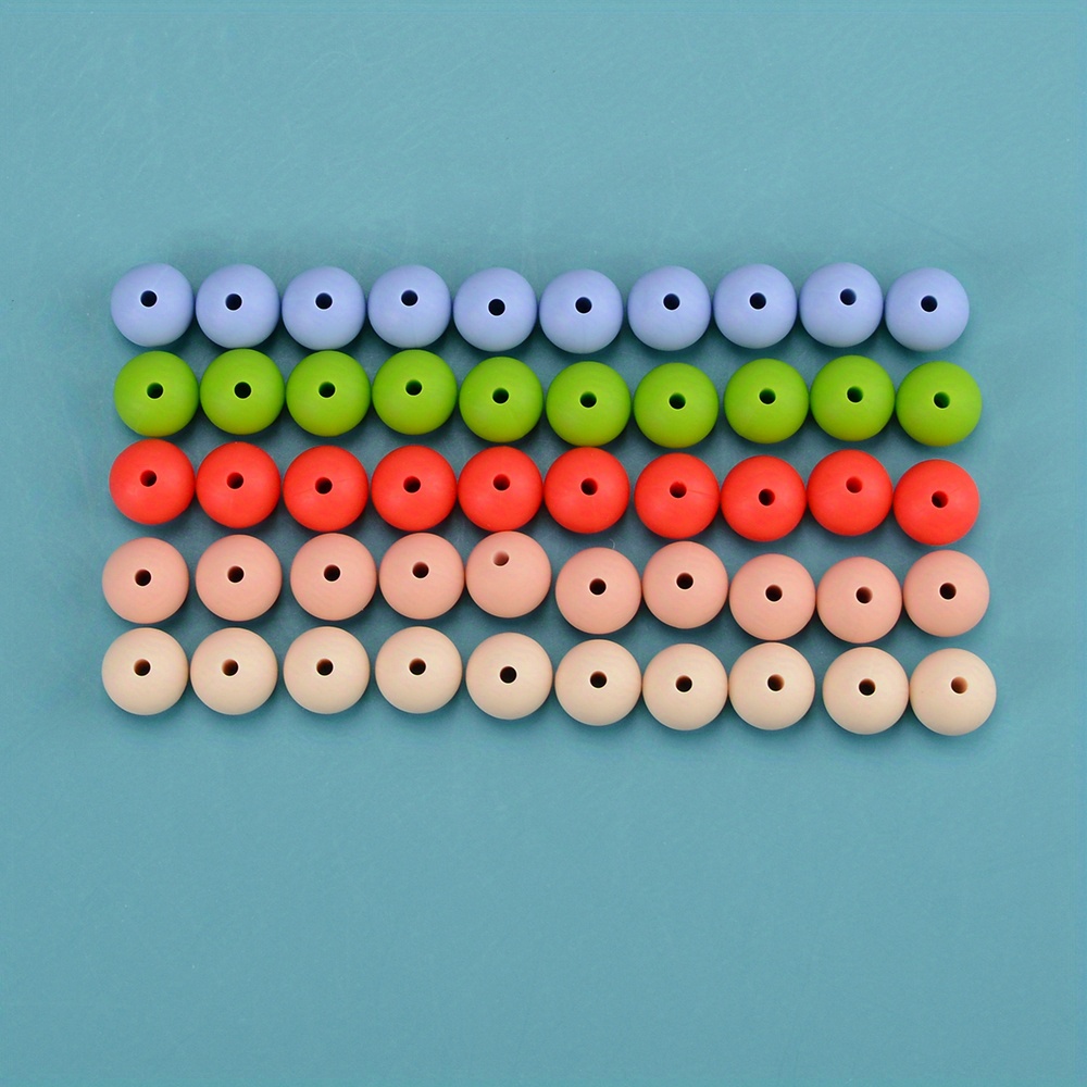 Circular Silicone Beads In Bulk Mixed Color Round Loose - Temu