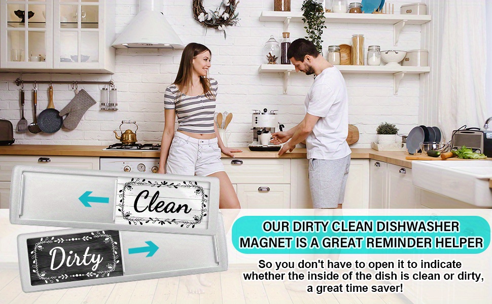 Prix 2024  Kiterest Aimant pour lave-vaisselle Clean Dirty Sign