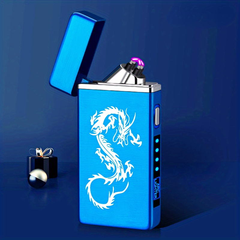 New Cool USB Rechargeable Arc Electric Lighter Cylindrical Power Display  Touch