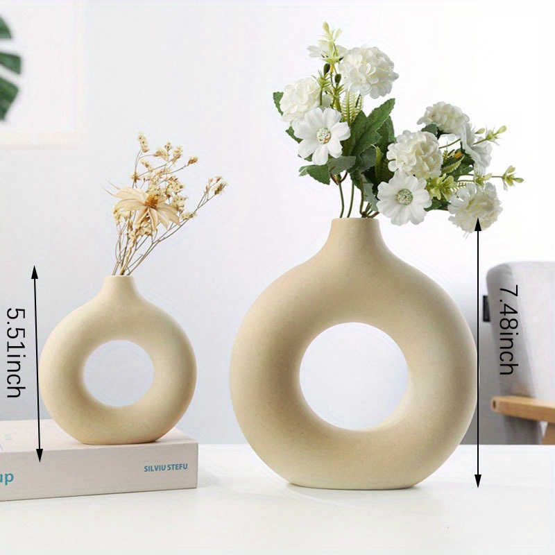 Anguipie Ceramic Vase Set of 3, Small Vases for Home Decor, Unique Modern  Flower Vases, Decorative Vases for Living Room, Centerpieces, Rustic