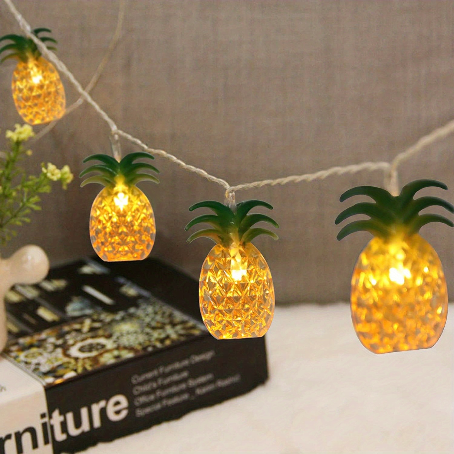 Pineapple String Lights Battery Operated 10 Fun Patio Temu