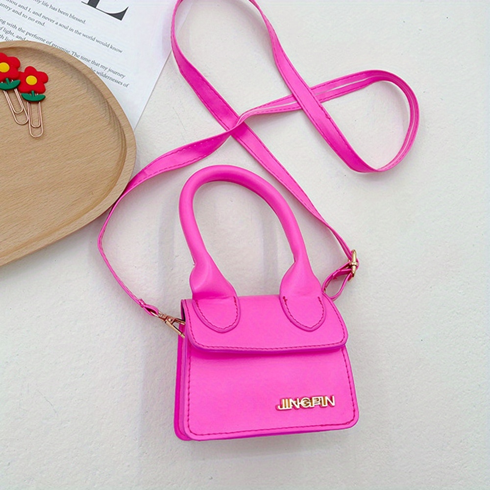 Girls Mini Cute Chain Crossbody Bags PU Leather Coin Purse Small Messenger  Bags Kids Round Shoulder Bags Protable Handbags