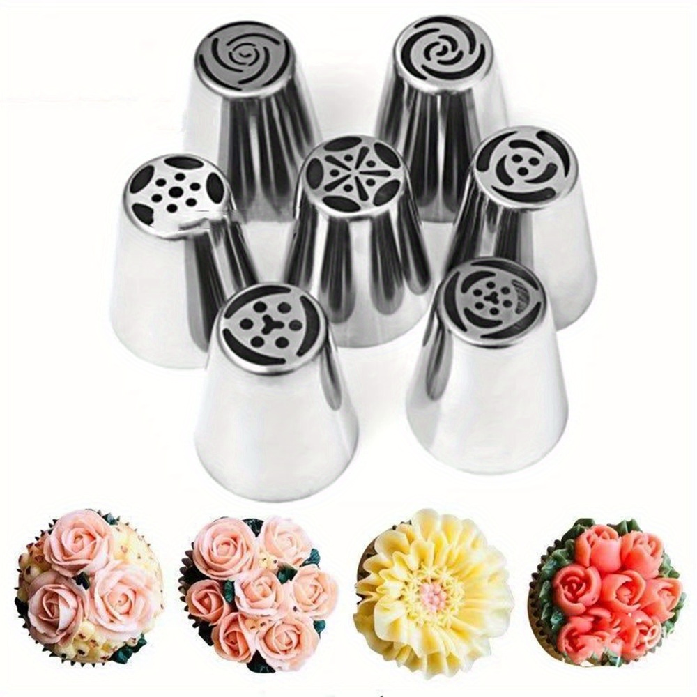 Ousuga 14 Pieces cake Piping Nozzle Set, Reusable Stainless Steel Russian  Nozzles and Silicone Icing Bag cream Piping Nozzle Pastry cre