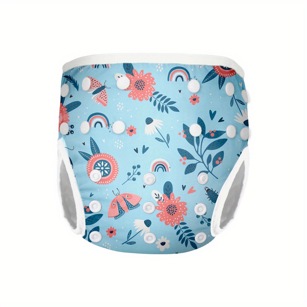 Sakoyar High Waist Baby Swimming Trunks Leakproof Breathable Cartoon  Printed Swimming Nappies Swimming Accessories 