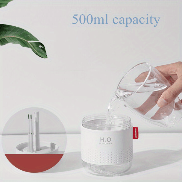 1pc mini portable gift warm night light humidifier ultrasonic aroma essential oils snow mountain usb rechargeable cool mist diffuser bedroom home office humidifier school supplies back to school details 7