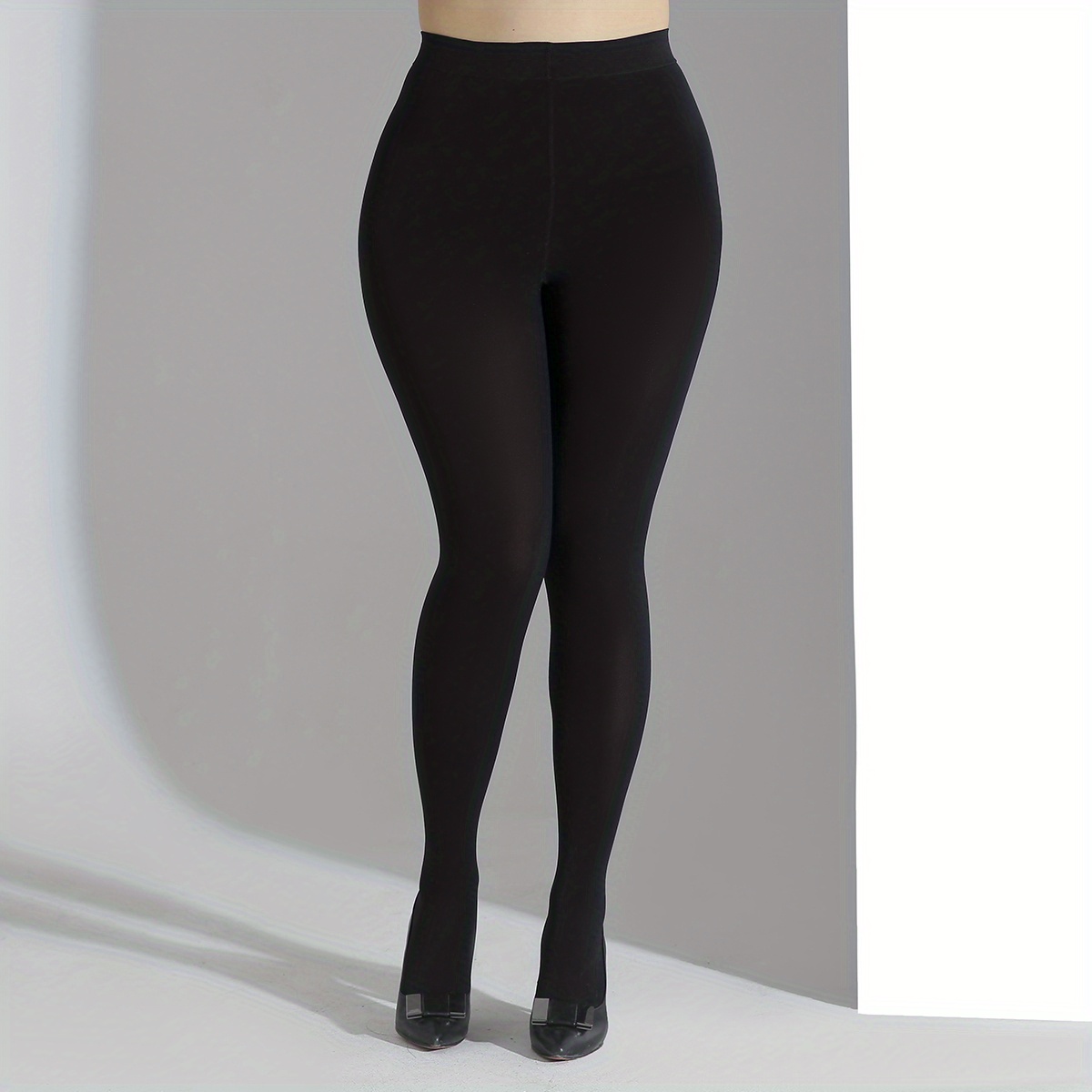 Opaque Slim Tights High Waist Elastic Footed Pantyhose - Temu